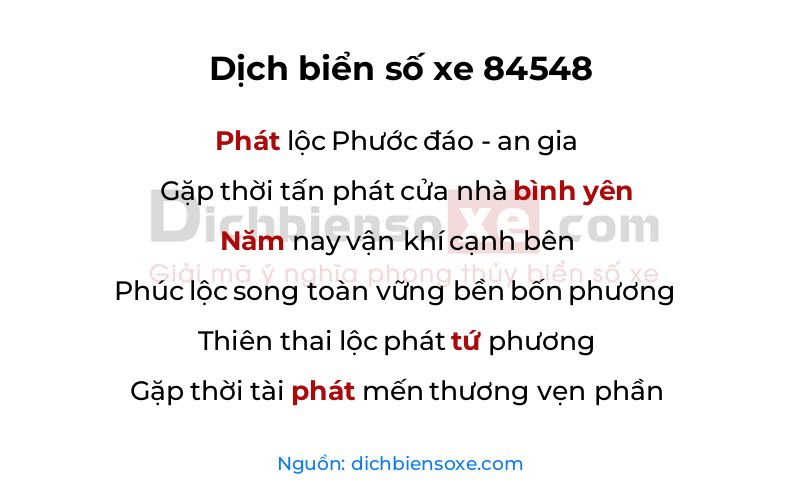 Dịch thơ biển số 84548