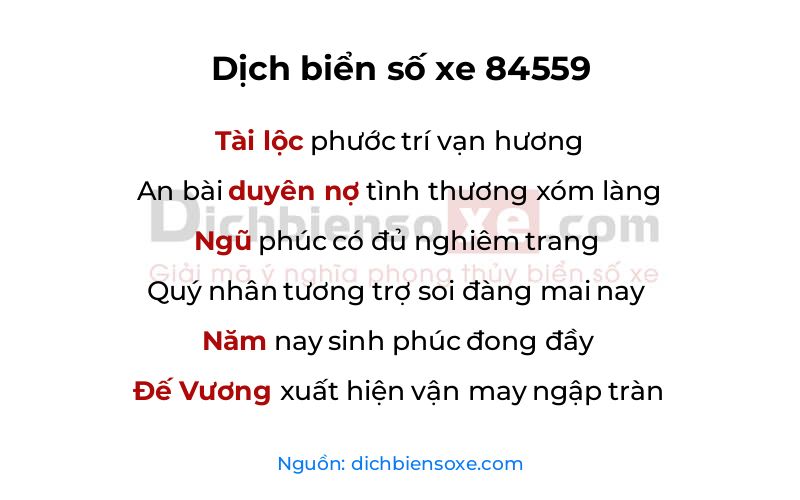 Dịch thơ biển số 84559