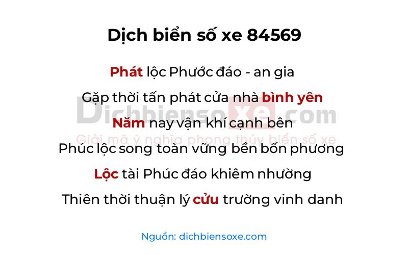 Dịch thơ biển số 84569
