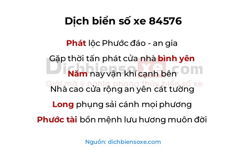 Dịch thơ biển số 84576