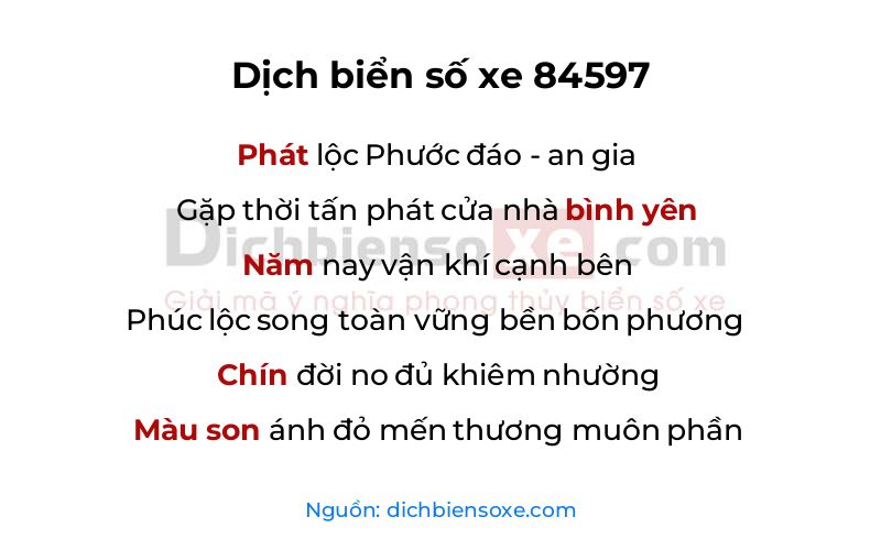 Dịch thơ biển số 84597