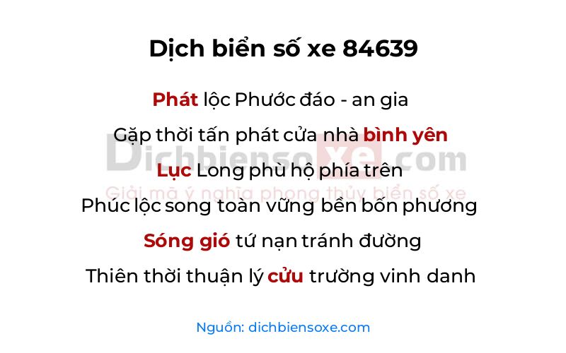 Dịch thơ biển số 84639