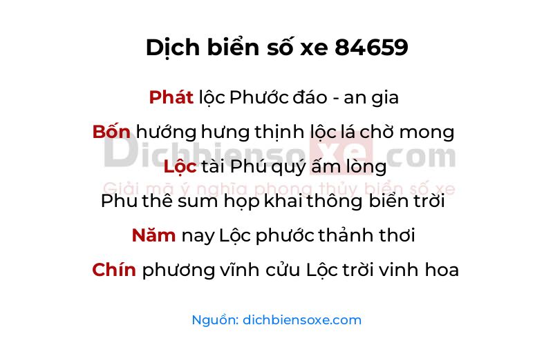 Dịch thơ biển số 84659