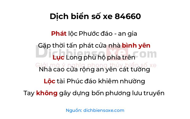 Dịch thơ biển số 84660