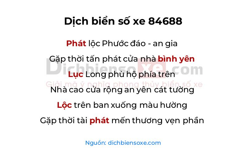 Dịch thơ biển số 84688