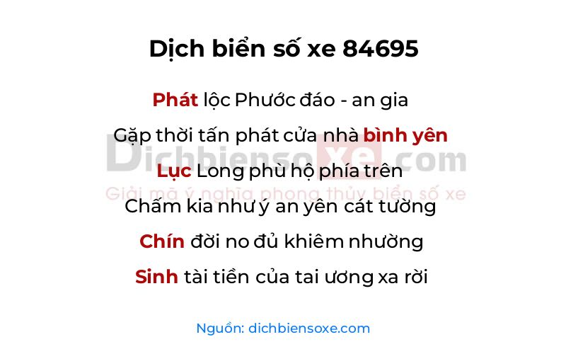 Dịch thơ biển số 84695