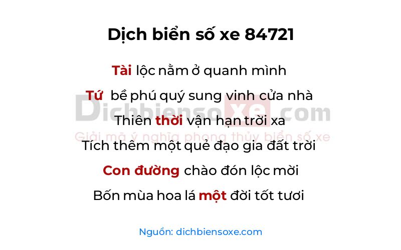 Dịch thơ biển số 84721
