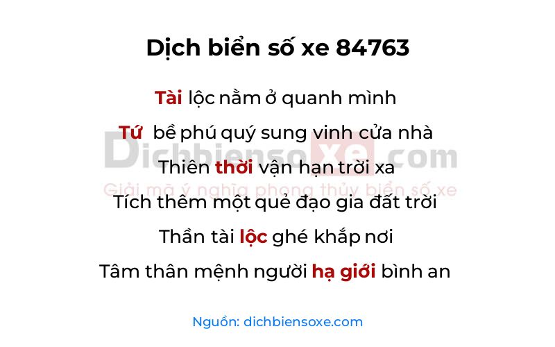 Dịch thơ biển số 84763