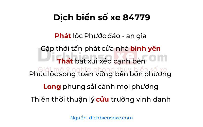 Dịch thơ biển số 84779