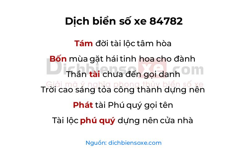 Dịch thơ biển số 84782