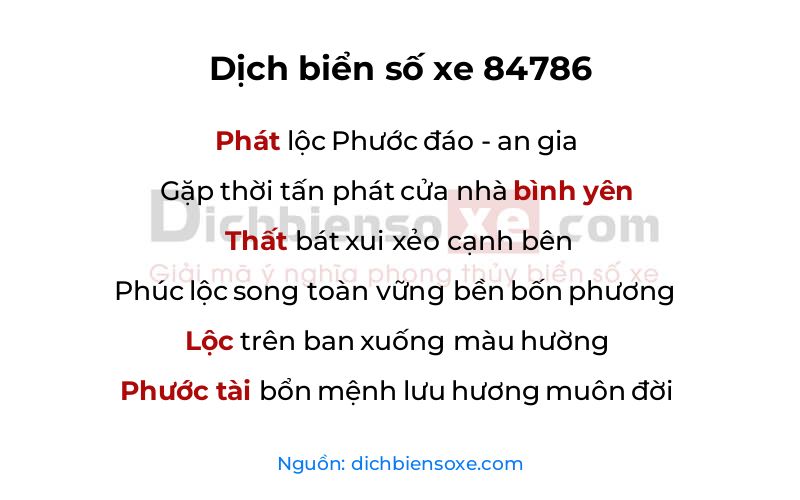Dịch thơ biển số 84786