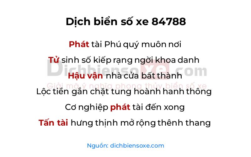 Dịch thơ biển số 84788