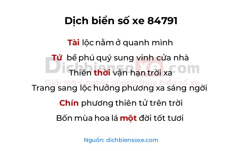 Dịch thơ biển số 84791