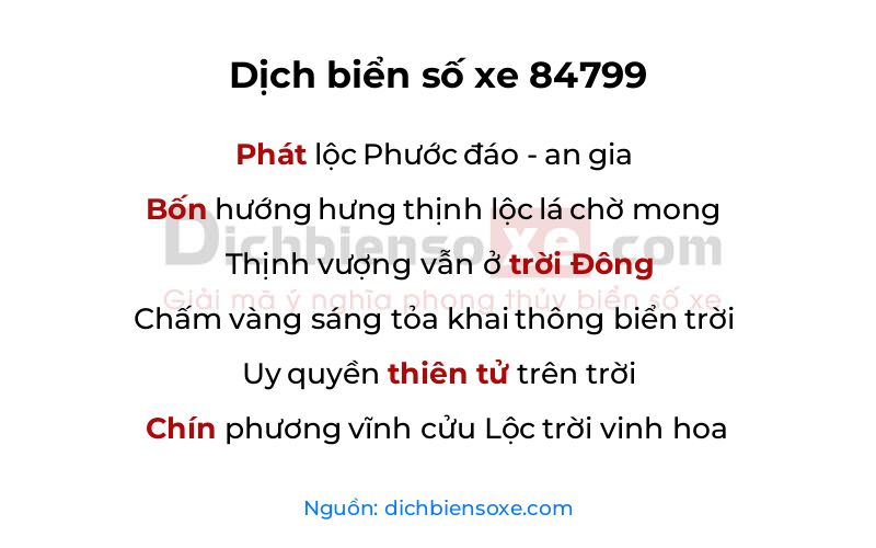 Dịch thơ biển số 84799