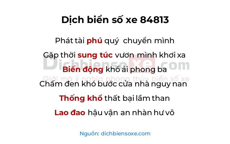 Dịch thơ biển số 84813