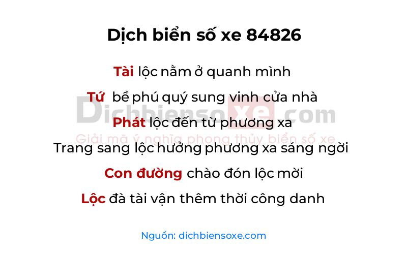 Dịch thơ biển số 84826