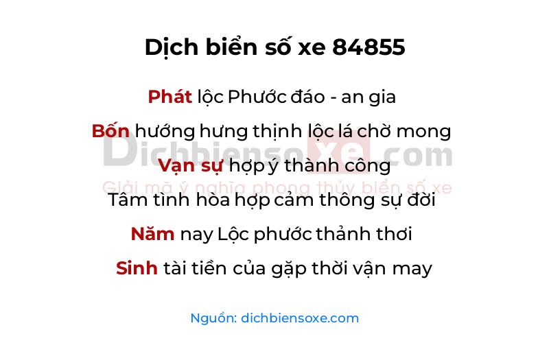 Dịch thơ biển số 84855