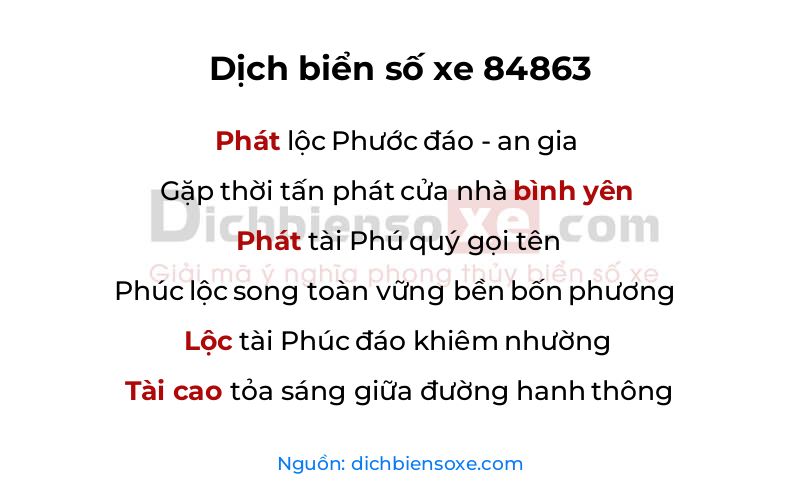 Dịch thơ biển số 84863