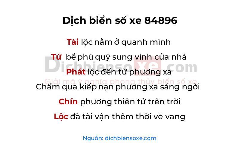 Dịch thơ biển số 84896
