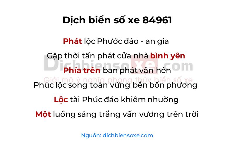 Dịch thơ biển số 84961