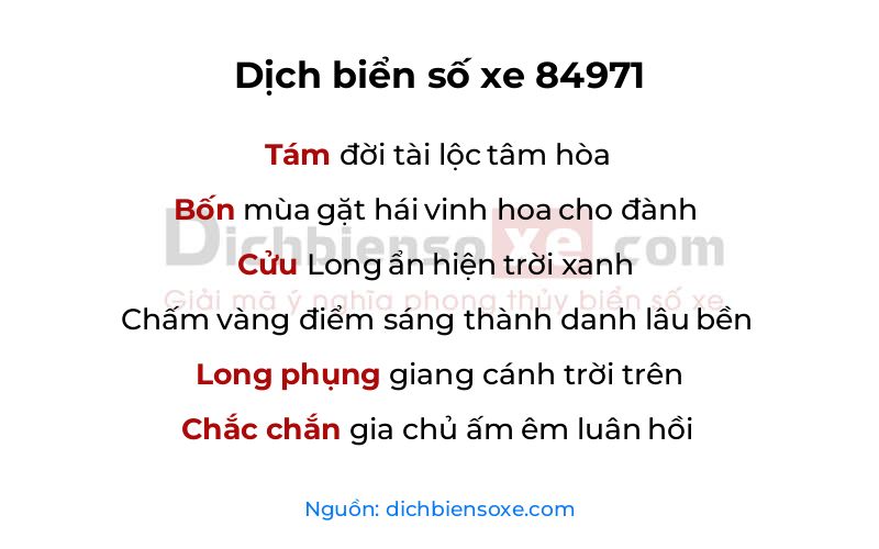 Dịch thơ biển số 84971