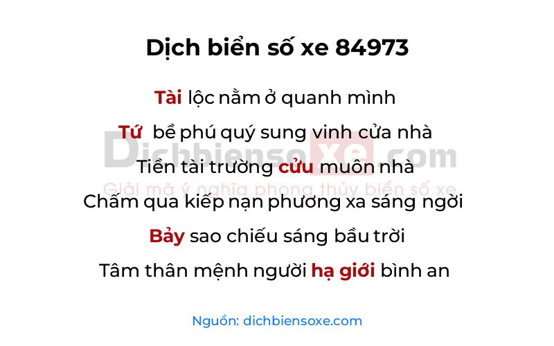 Dịch thơ biển số 84973