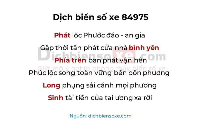 Dịch thơ biển số 84975