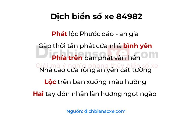 Dịch thơ biển số 84982