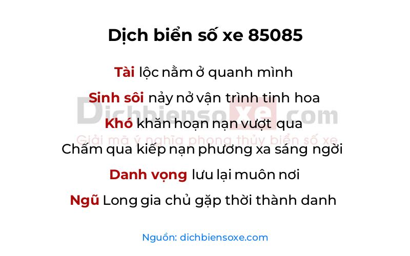 Dịch thơ biển số 85085