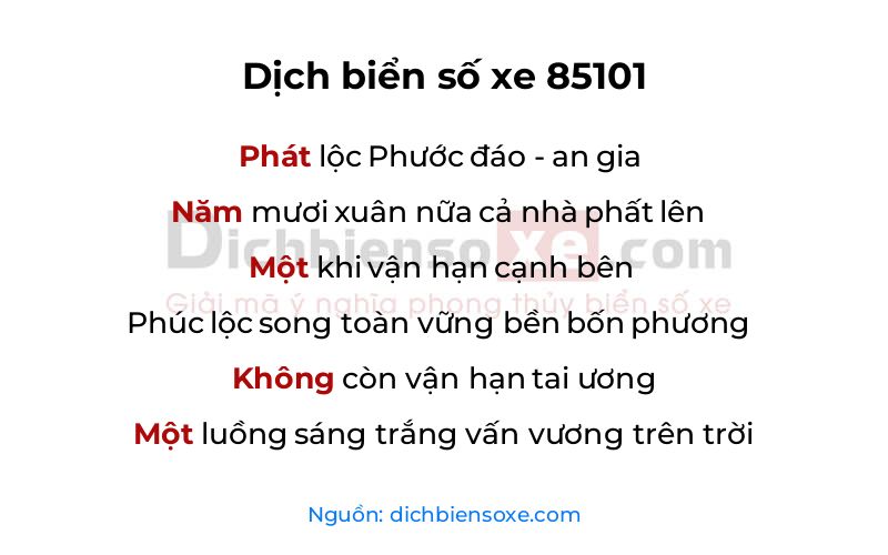 Dịch thơ biển số 85101