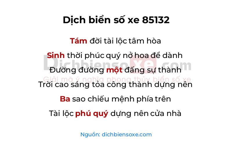Dịch thơ biển số 85132
