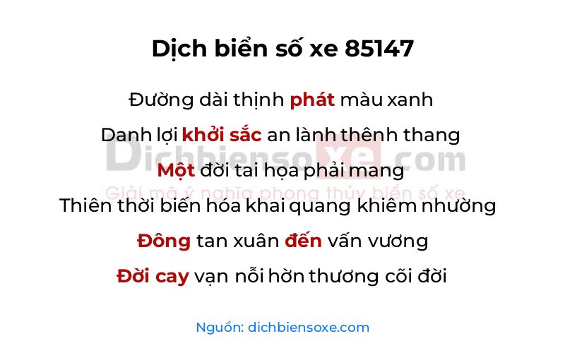 Dịch thơ biển số 85147