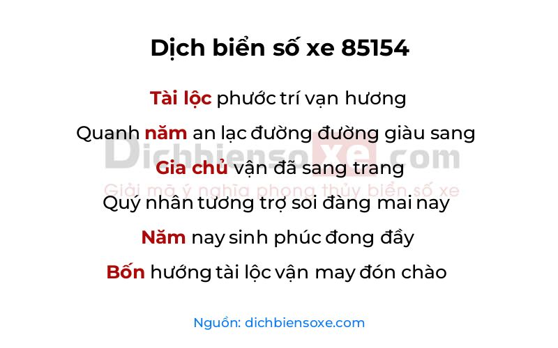 Dịch thơ biển số 85154