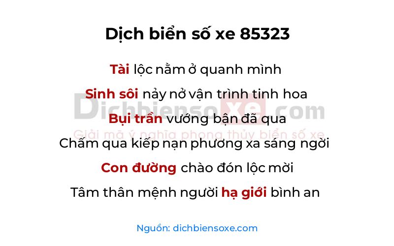 Dịch thơ biển số 85323