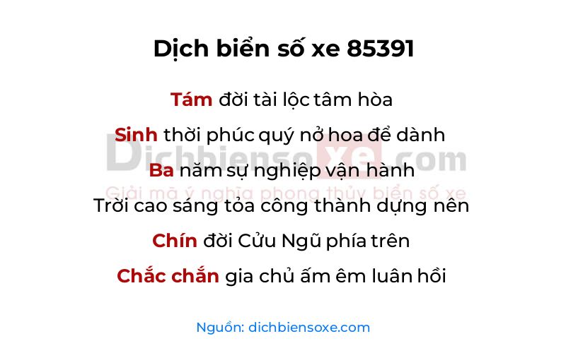 Dịch thơ biển số 85391