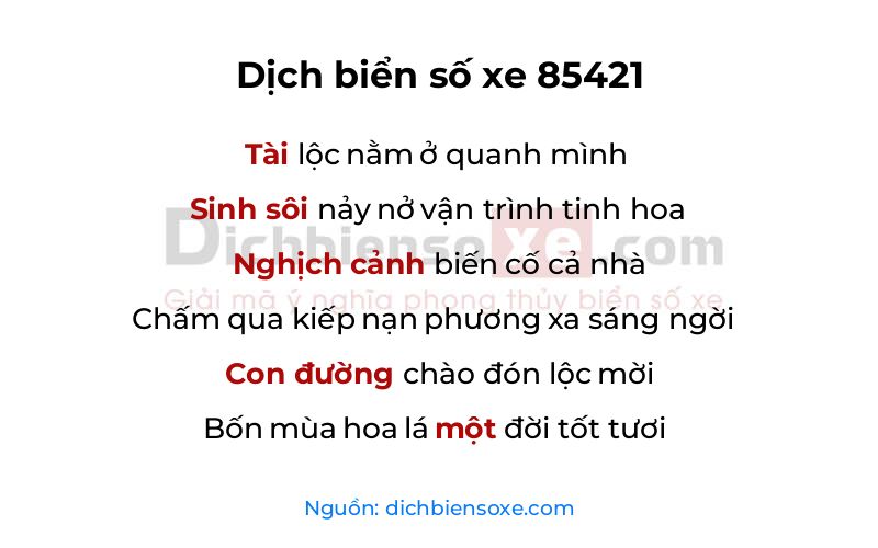 Dịch thơ biển số 85421