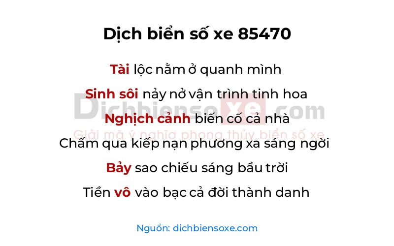 Dịch thơ biển số 85470