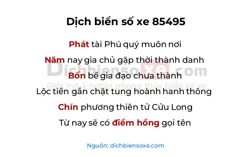 Dịch thơ biển số 85495