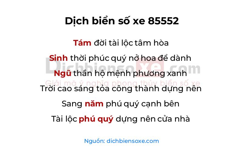Dịch thơ biển số 85552