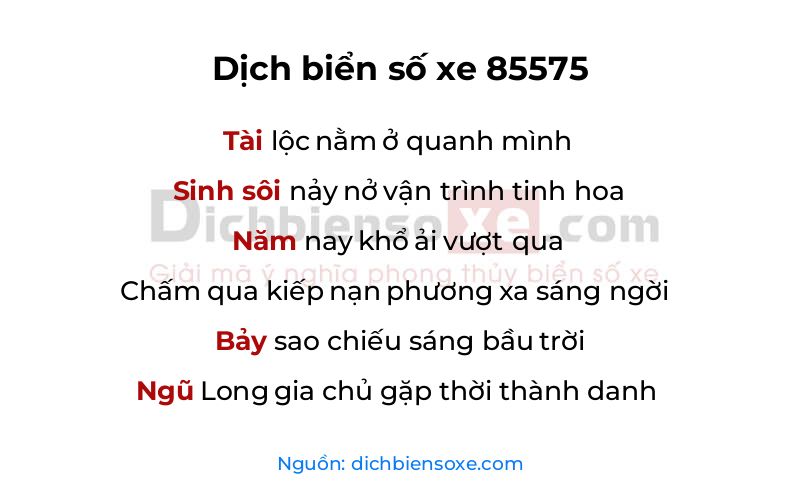 Dịch thơ biển số 85575