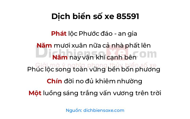 Dịch thơ biển số 85591
