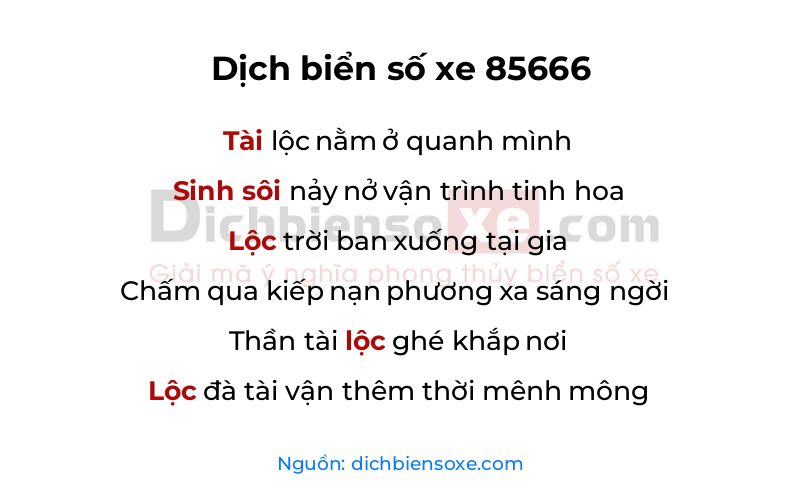 Dịch thơ biển số 85666
