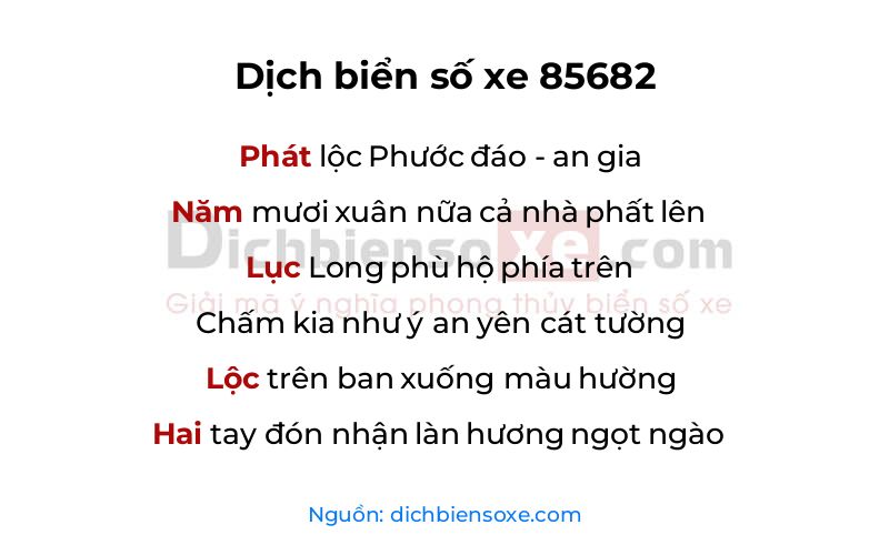 Dịch thơ biển số 85682