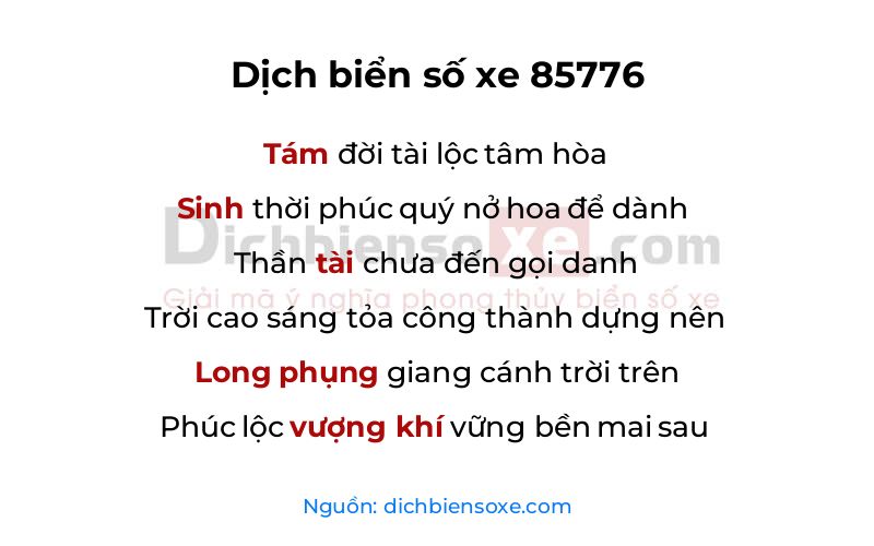 Dịch thơ biển số 85776