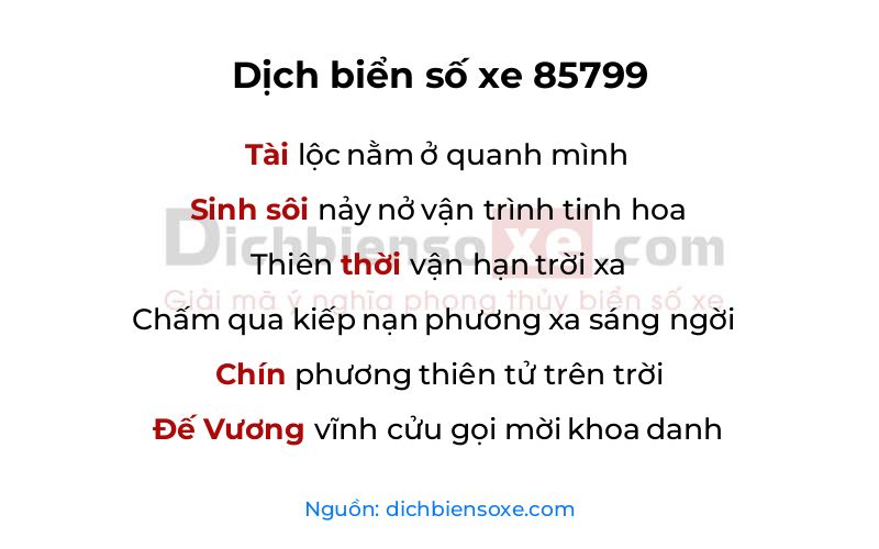 Dịch thơ biển số 85799