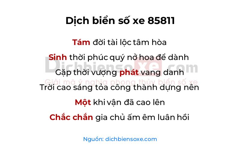 Dịch thơ biển số 85811