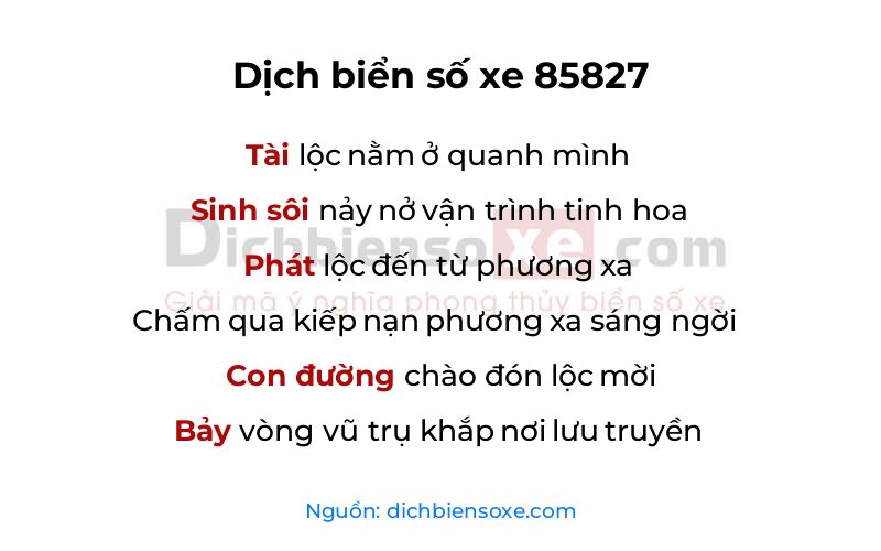 Dịch thơ biển số 85827