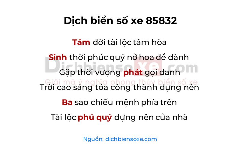 Dịch thơ biển số 85832