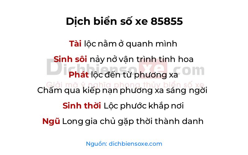 Dịch thơ biển số 85855