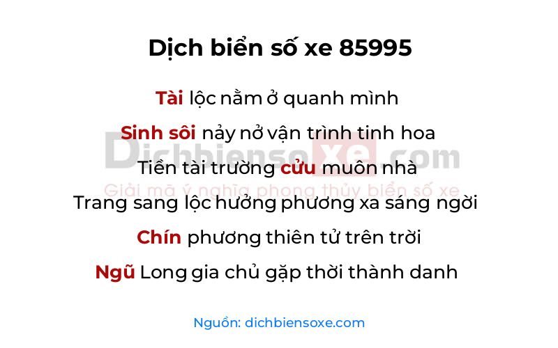 Dịch thơ biển số 85995